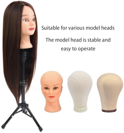 Wig Stand Tripod Mannequin Head Stand for Training Head 25inch - Image 6