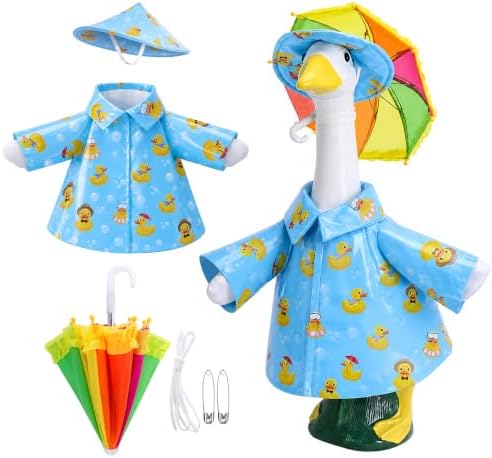 3 Pcs Raincoat Porch Goose Outfits, 23" Lawn Goose Statue Costume Cloth by DECOHS