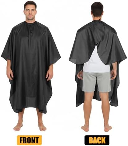 SHENLIU 12 Pcs Black Hair Cape, Large Hair Cutting Salon Cape 59 x 47 Inch - Image 3