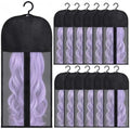 12PCS Hair Extension Holder Wig Storage Bags with Hanger for Multiple Wigs, Dust-proof Wig Hanger Hair Extension Storage Wig Bags for Hair Extensions, Wigs & Accessories by Hadwoer