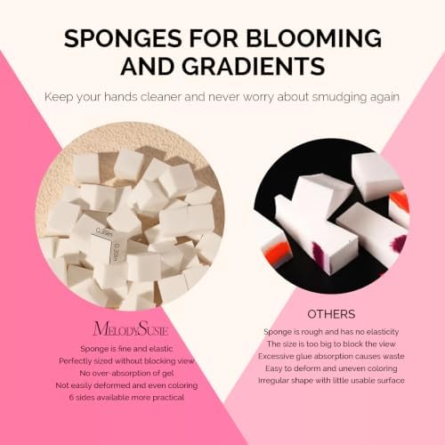 MelodySusie 200Pcs Soft Nail Sponges for Ombre - Image 4
