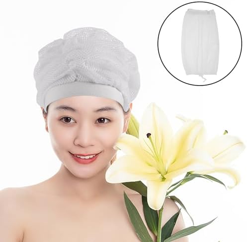 OUNONA Mesh Net Plopping Hair Bonnet with Drawstring for Curly Hair - Image 6