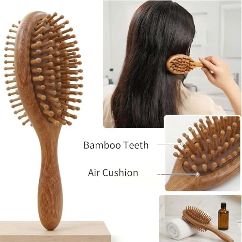 Sandalwood Scalp Massage Comb, Double-Sided Wooden Hair Brush - Image 6