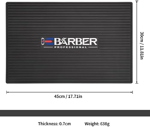 Rubber Bar Mat Barber Station Mat for Hair Styling Tools, Heavy Duty Non-Slip Bar Service Mat Flexible Rubber Mat for Clippers Salon Tools Salon Work Station Pads18"X12" Style A - Image 2