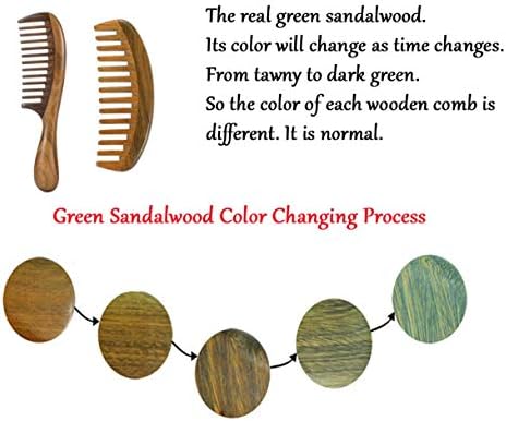 Louise Maelys 2 Pack Sandalwood Wooden Wide Tooth Combs For Curly Hair - Image 2