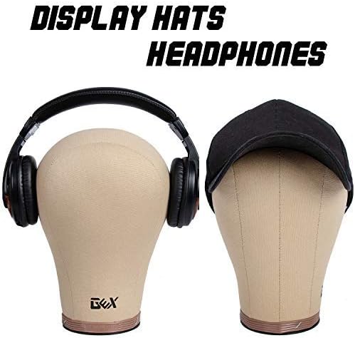 GEXWORLDWIDE GEX 20"-24" Cork Canvas Block Head Mannequin Head Wig Display Styling Head With Mount Hole (Light Brown, 23") - Image 5