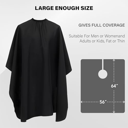 64" x 56" Waterproof Barber Cape for Men – Adjustable Neck Salon Cape – Professional Haircut Supplies - Image 2