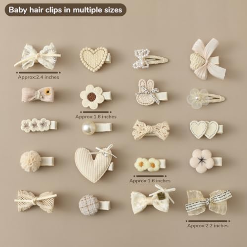 20 PCS Toddler Hair Clips 2.4 Inch Baby Girl Hair Bows Fully Covered Barrettes Infant Hair Accessories for Babies and Kids - Image 5