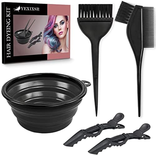 Yexixsr 5Pcs Hair Bleach Kit, Hair Dye Brush, Hair Color Bowl, Clip - Image 7