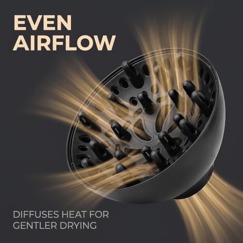 Universal Hair Dryer Diffuser Attachment for Curly Hair,Black Adaptable for Blow Dryers Diffuser Hair Universal for Curly Hair Care Dryer Diffusers Dryers and Styling Tools and Appliances Accessories - Image 3