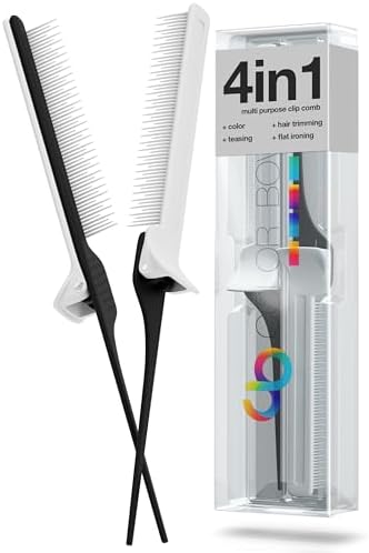 ColorBow Rat Tail Combs, Teasing Comb, Flat Iron Combs for women, Parting Combs for braiding hair, Hairstylist essentials for Highlights - balayage board hair combs for styling & cutting (2 Pack) by ColorBow%C2%AE