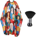 Professional Hair Cutting Cape with Neck Duster Brush, Waterproof Salon Barber Cape with Snaps, Barber Accessories (Men and Women) by YELEGAI