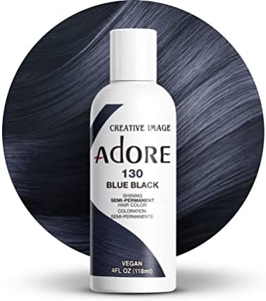 Adore Semi Permanent Hair Color, 130 Blue Black, 4 Fl Oz by Adore