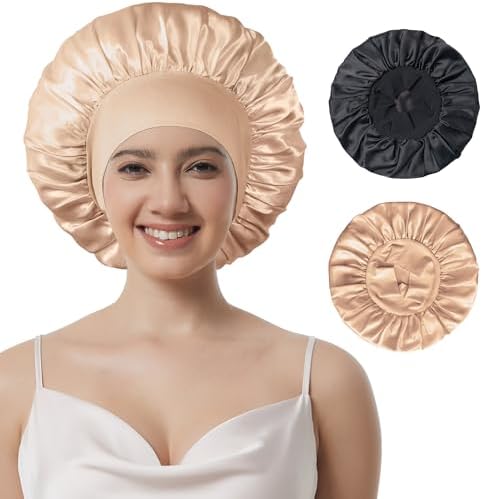 2pcs Satin Bonnet for Sleeping, Silk Hair Sleep Bonnets for Women by Simapu