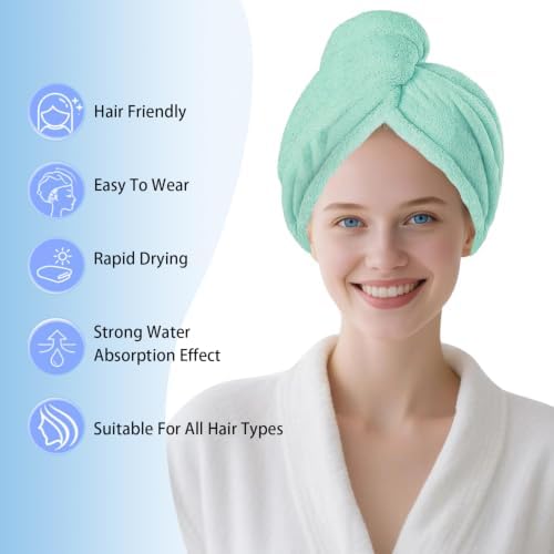 Microfiber Hair Drying Towel Wrap,Hair Turbans Towel for Wet Hair - Image 2