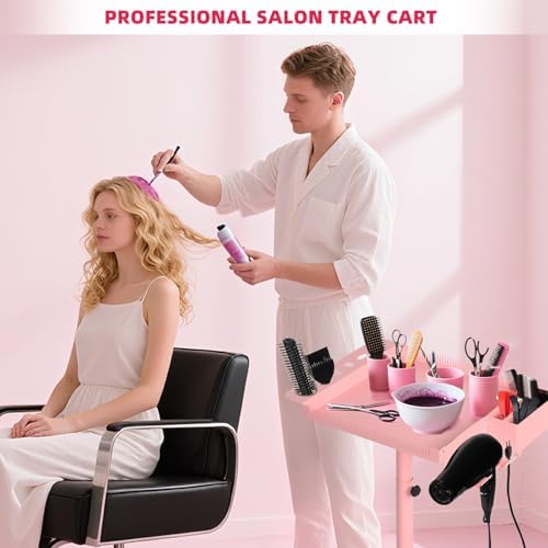 Extension Salon Tray Hair Extension Cart Tray, Pink - Image 3