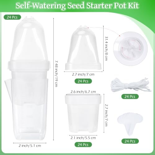 24 Pack 2.5" Self Watering Seed Starter Pots for Plant Propagation Cuttings - Image 4