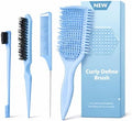 Detangler Brush for Curly Hair, Lightweight Curly Hair Brush with Vented Design for Easy Glide, Effortlessly Detangles Without Pulling or Snagging, Suitable for All Wet and Dry Hair Types (Blue) by Unknown
