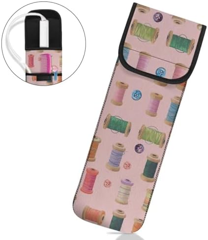 ZOUTAIRONG Line Curling Iron Bag Heat Resistant Travel Flat Iron Case Flat Iron Holder for Vanity Curing Iron Organizers and Storage Flat Iron Straightener Hot Tools Travel Bag Blue Flat Iron Case - Image 4