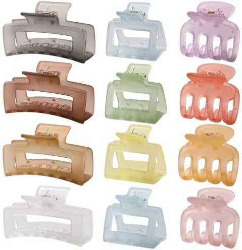 SMKSL 12 Pcs Hair Claw Clips for Women & Girls 3 Styles Hair Accessories by SMKSLHAIRCLAWCLIP