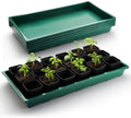 RooTrimmer 1020 Nursery Pots Trays 5 Pack, Plastic Flat Seed Starter Trays, Durable Seedling Potting Tray for Carrying and Holding Planting Pot (Green) by RooTrimmer