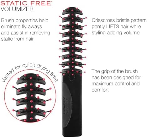 Cricket Static Free Volumizer Hair Brush - Styling, and Detangling All Hair Types, Long, Short, Thick, Thin, Curly, Straight, and Wavy, Happy Hair (Sky Blue) - Image 3