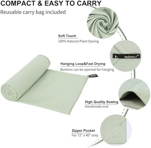 Rainleaf Microfiber Towel Quick Dry Camping & Travel & Gym Towel. Compact - Image 3