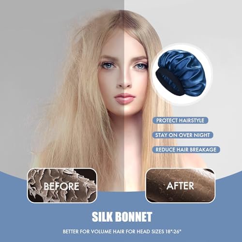 Satin Silk Bonnet for Hair, Double Layer Sleep Cap for Men & Women - Image 5