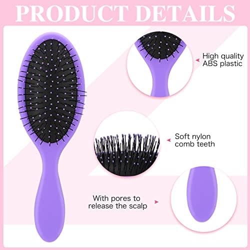 Nuenen 6 Pcs Wet Detangling Hair Brush, Dry Soft Bristle, Bright Colors - Image 4