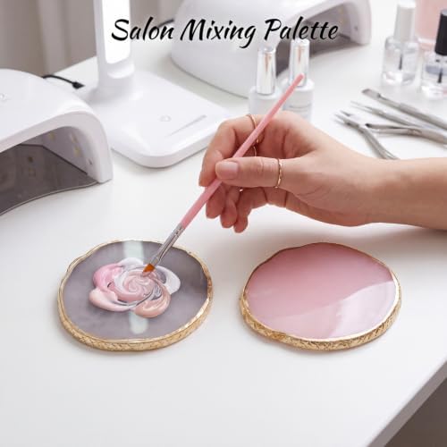 Resin Nail Art Palette 2Pcs, Gray Pink Mixing Tray - Image 6