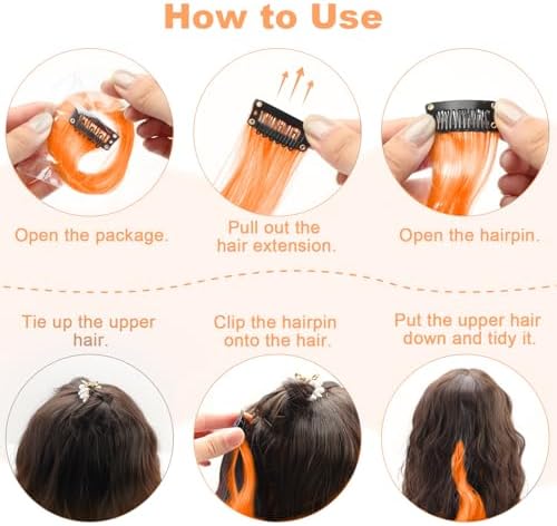 10 Pcs Orange Clip-In Curly Wavy Natural Synthetic Hair Extensions 17 Inch - Image 4