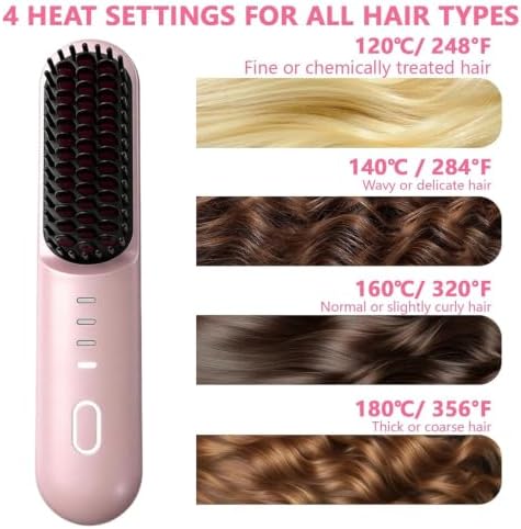 Go Brush Pro for Short Hair 2026, Cordless Hair Straightener Brush - Image 5