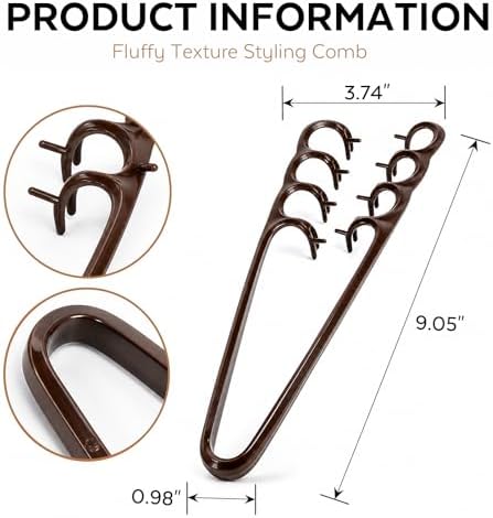 Texture Styling Comb, Wide Tooth Daily Grooming Comb (1pc-Brown) - Image 3