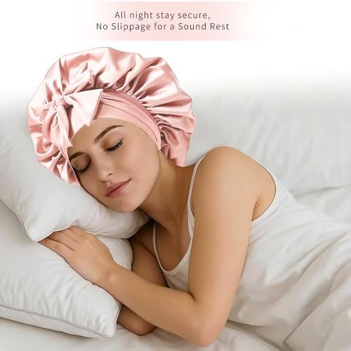 Silk Bonnet for Sleeping Women Satin Cap Reduce Frizz & Hair Breakage - Image 2