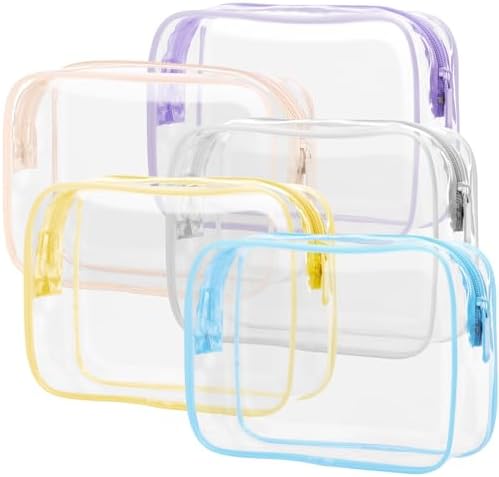 PACKISM TSA Approved Toiletry Bag - Clear Makeup Bag Travel, 5 Color Medium by Packism
