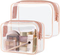 PACKISM Clear Makeup Bag Travel - TSA Approved Toiletry Bag, 2 Rose Pink by Packism