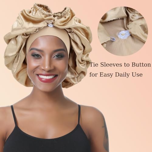 Long Satin Bonnet for Braids Silky Hair Bonnets for Sleeping Women - Image 3