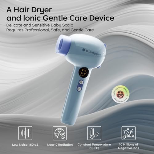 Bc Babycare Gentle Cordless Hair Dryer for Baby and Kids, Quiet Portable Mini Blow Dryer for Infant,​Portable​ Travel Hair Dryer,Low Heat/Speed with 4 Model for Hair Diaper and Full Body (Purple) - Image 2