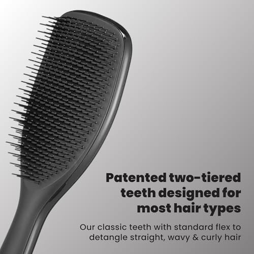 Tangle Teezer Large Ultimate Detangler Brush, Straight to Wavy Hair, Black - Image 2