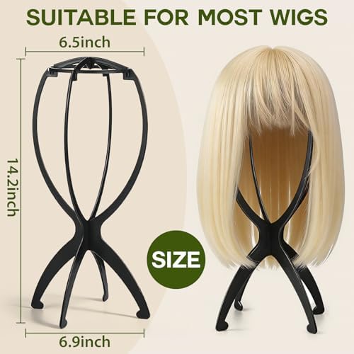 Wig Head Stand with Wig Brush Comb Set Travel Wigs Holder Comb Set for Women Human and Synthetic Hair | 2in 1 Wig Milk Spray & Shampoo Hydrates & Moisturizes, Promotes Silkiness & Shine Easy Combing - Image 4