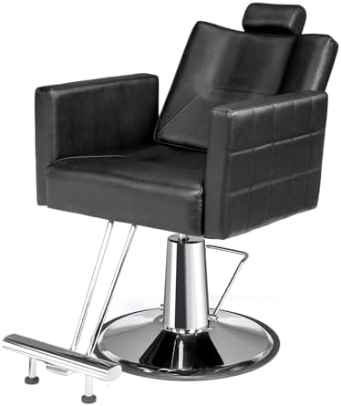 OmySalon Salon Chair for Hair Stylist, Reclining Barber Chair Hairdressing Styling Chair with Adjustable headrest, Beauty Shampoo Barbershop Furniture by OmySalon