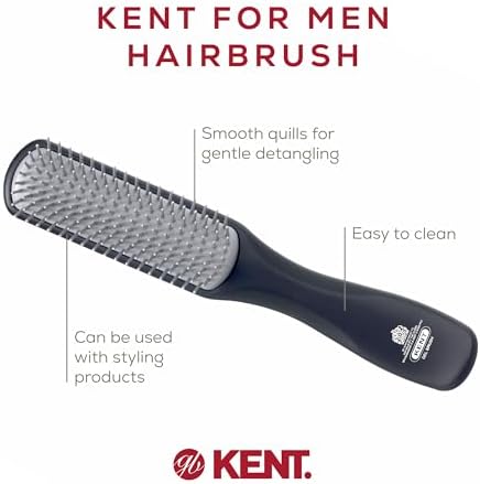 Kent KFM3 Gel Styling Hair Brush for Men, 9 Row Men's Hair Brush with Ionic Anti Static Bristles, Detangling and Smoothing Short to Medium Length Hair - Image 4