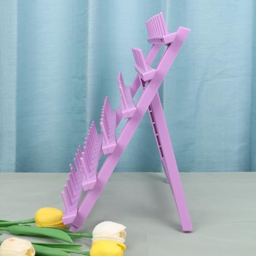 Braid Rack 60 Spools for Hair Standing Braid Hair Extension Rack Stand, Hair Separator Stand Hair Extension Holder for Stylists (Light porple) - Image 3