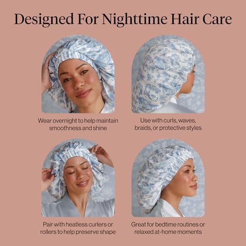 Kitsch x Bridgerton Satin Bonnet for Sleeping - Garden Toile - Image 6