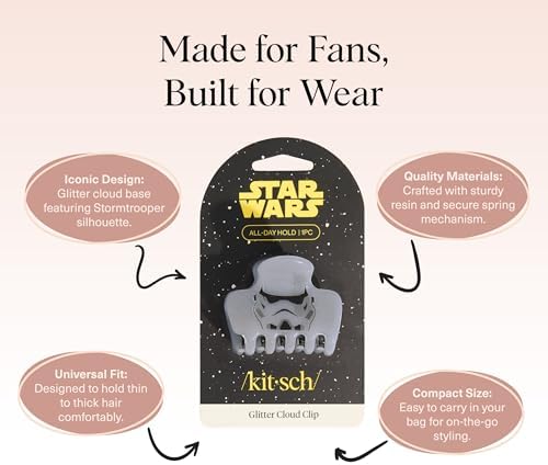 Kitsch x Star Wars Medium Hair Clip for Women - Stormtrooper, 1pc - Image 4