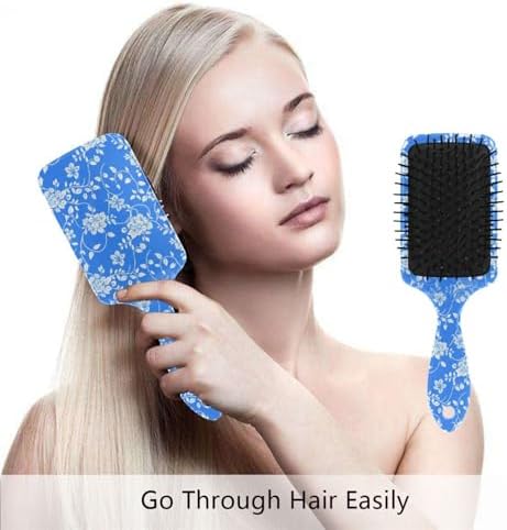 White Flowers Hair Brush, Soft Bristles Detangling Brush - Detangler Hairbrush Glides Through Tangles For All Hair Types (Wet Dry & Damaged Hair) - Image 4