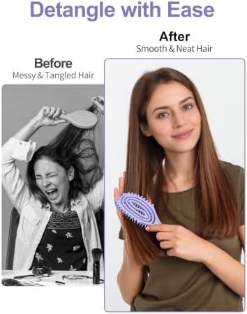 HIPPIH 2 Pack Hair Brush - Wet Dry Detangler Brush, Hair Brushes for Women - Image 5