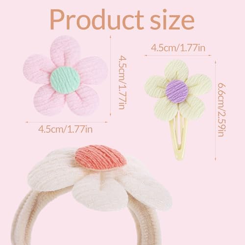 32 Pcs Toddler Hair Ties Hair Clips for Girls Baby Hair Bows Flower Hair Ties Elastics Baby Hair Ties Ponytail Colorful Bow Hair Clip Cute Flower Scrunchies Hair Accessories - Image 2