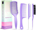 Curl Defining Brush, Vented Curly Hair Brush for Effortlessly Detangling Shaping and Defining Women's Men's Curls on All Wet or Dry Hair Types, Reduces Frizz (Purple) by Unknown