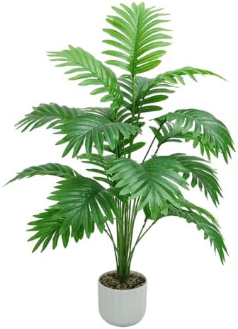 Freyalife 28“ Fake Plant Large Artificial Plam Tree for Indoor Room Decor,Faux Potted Plant for Home Offce Balcony Livingroom Bathroom Bedroom Outdoor Courtyard Decor by Unknown